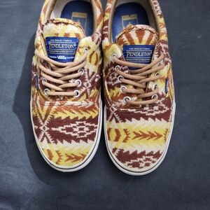 Vans Pendleton Yellow and Brown Patterned Sneakers